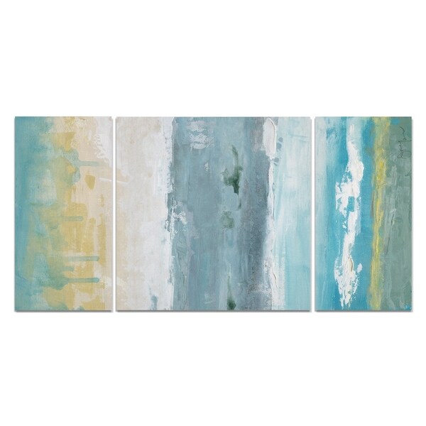 Wexford Home 'Beach Walk II' Canvas Wall Art (Set of 3)