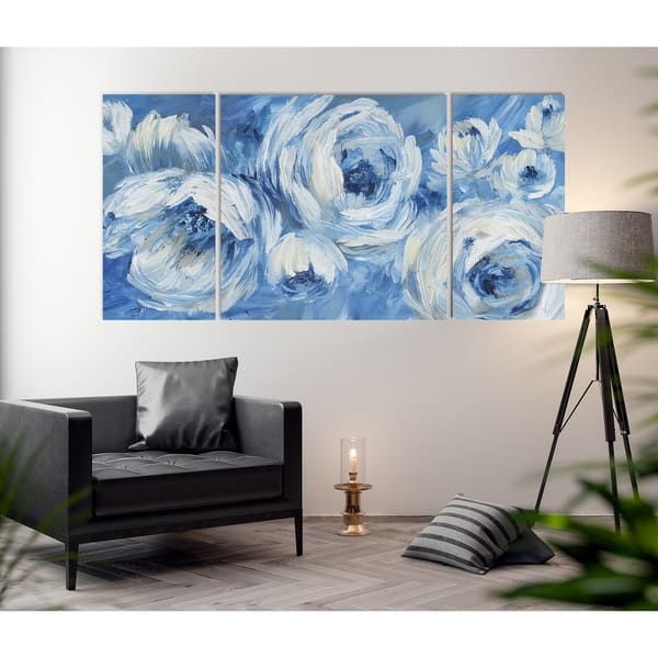 Shop Wexford Home Contemporary Blue And White 3 Piece Wall Art Overstock 27540490