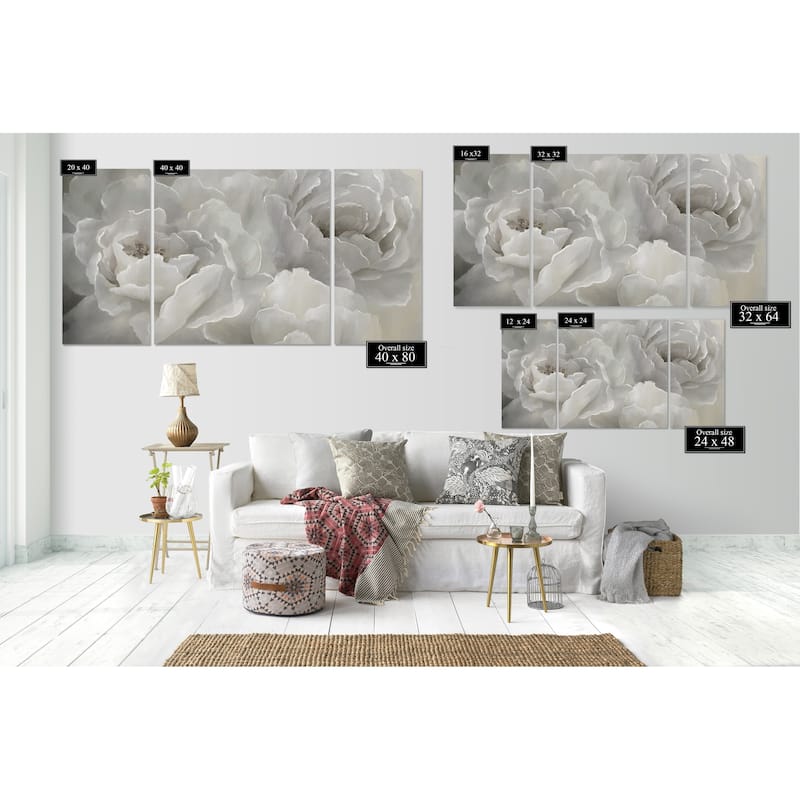 Soft Peony Lace-A Premium Multi Piece Art available in 3 sizes