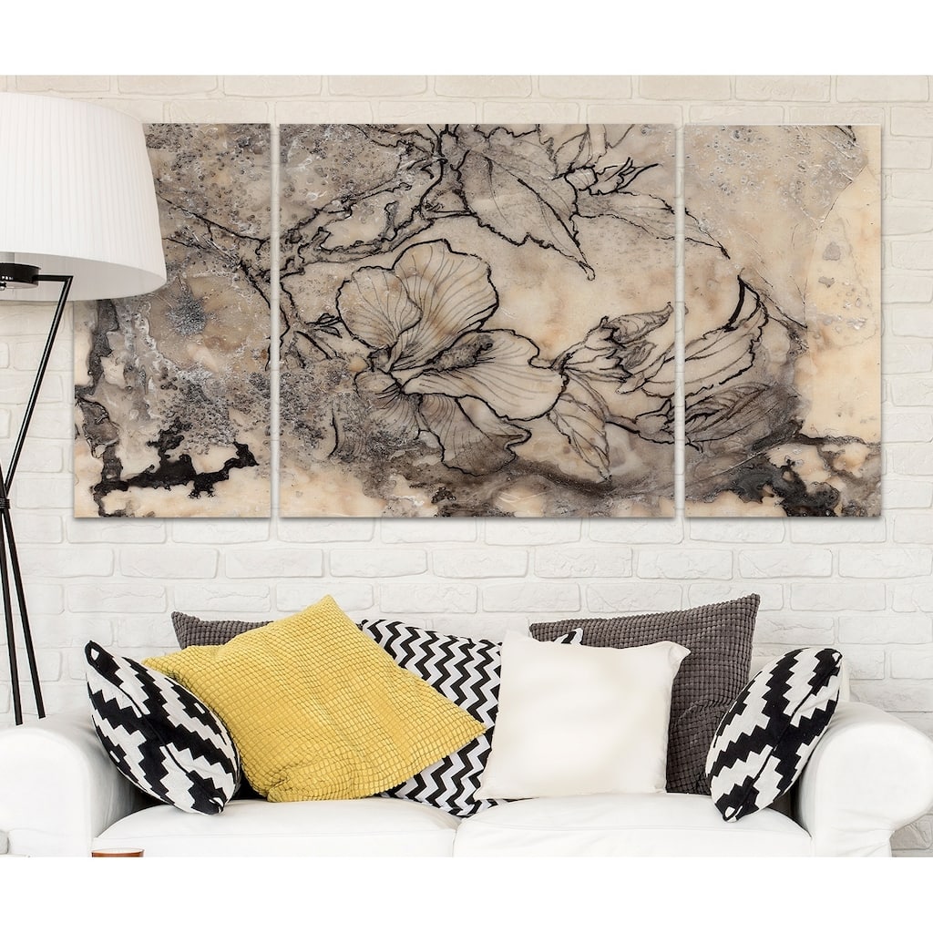 Tattooed Floral I-A Premium Multi Piece Art available in 3 sizes