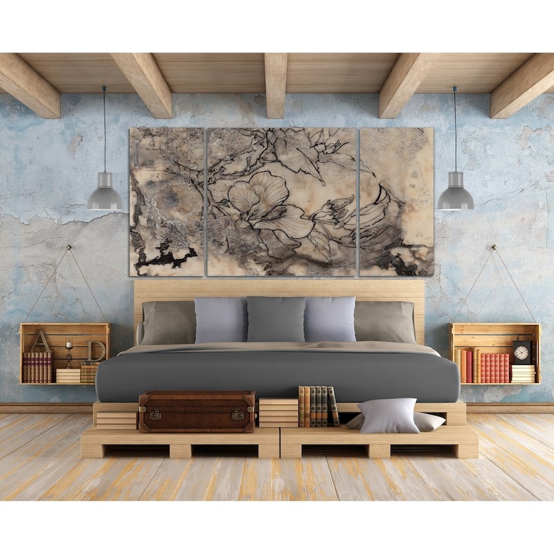 Tattooed Floral I-A Premium Multi Piece Art available in 3 sizes