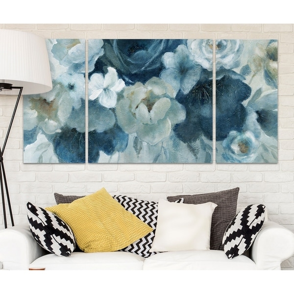 Wexford Home 'Blue on Blue' Canvas Wall Art (Set of 3)