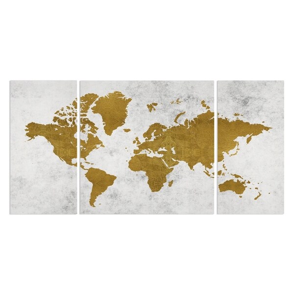 Wexford Home 'Champaign Gold Map' Premium Multi Piece Gallery-wrapped Canvas Art Print