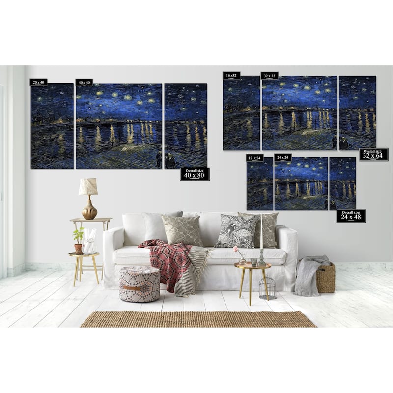 Starry Night Over Rhone-A Premium Multi Piece Art available in 3 sizes