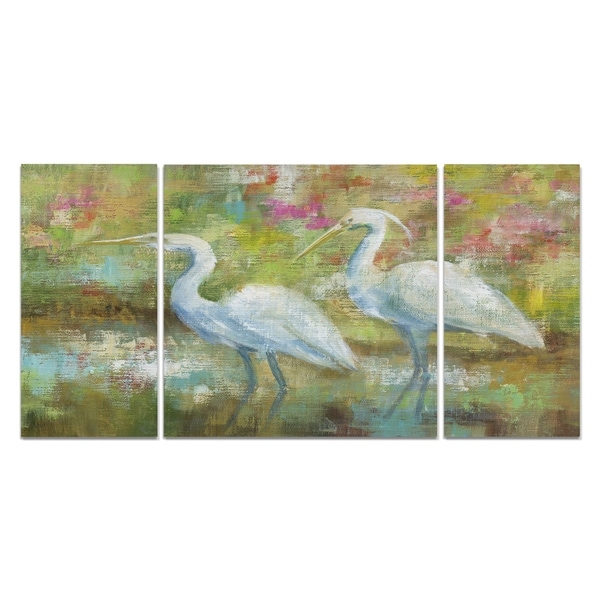 Wexford Home 'Egret Tapestry' Canvas Wall Art (Set of 3)