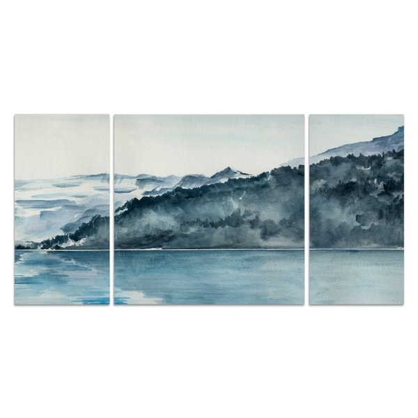 Wexford Home 'Winter Fjords II' Premium Canvas Multi-piece Hand-wrapped ...