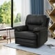 preview thumbnail 1 of 7, Elodie Faux Leather Swivel Power Glider Recliner by Christopher Knight Home Black