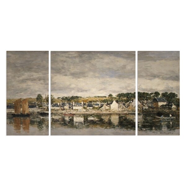 Insalata Caprese 'Village by a River' Premium 3-piece Art Set