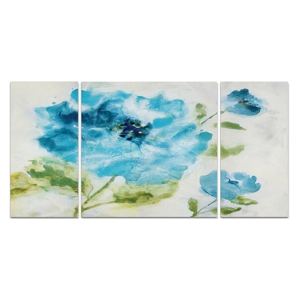 'Softly Blue' 3-piece Canvas Wall Art