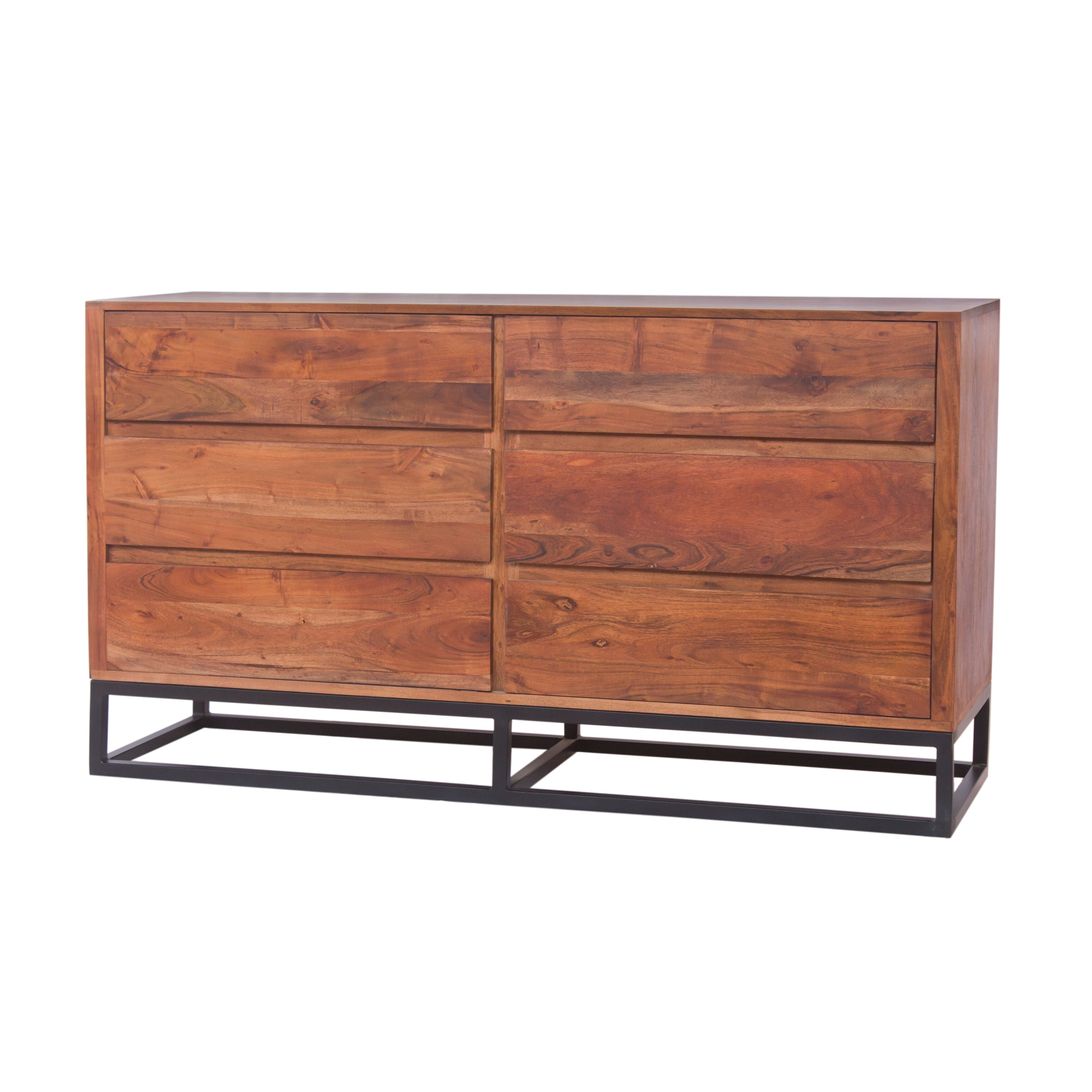 Shop Acacia Wood Dresser Or Display Unit With Metal Base Brown