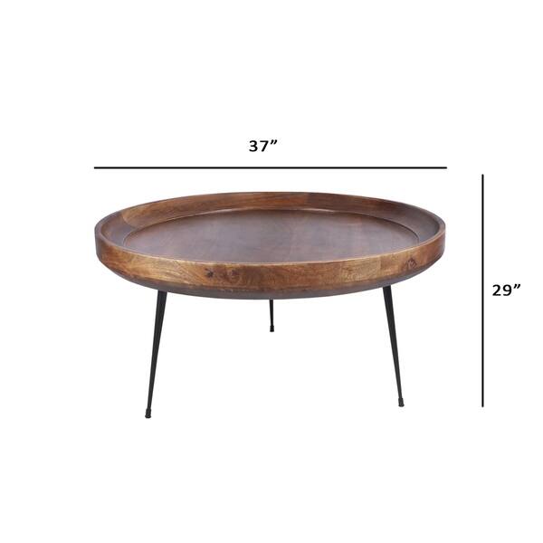 Reclaimed Wood Round Coffee Table With Hairpin Metal Legs Aubrey Rc Willey Furniture Store