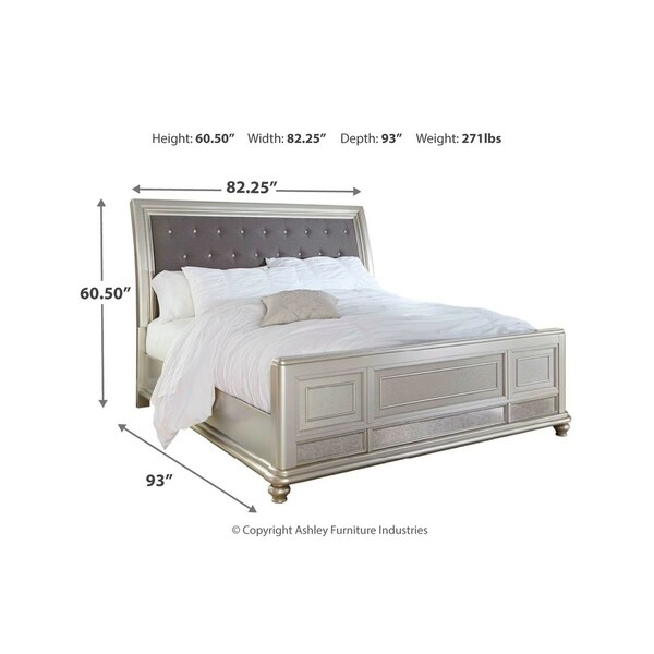 Coralayne Silver Upholstered Sleigh Bed Bed Bath Beyond 27543727