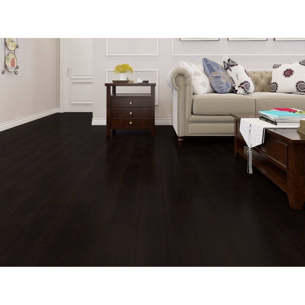 Black Finish Engineered Acacia Wood Flooring (19.69 Sq. Ft/Carton)