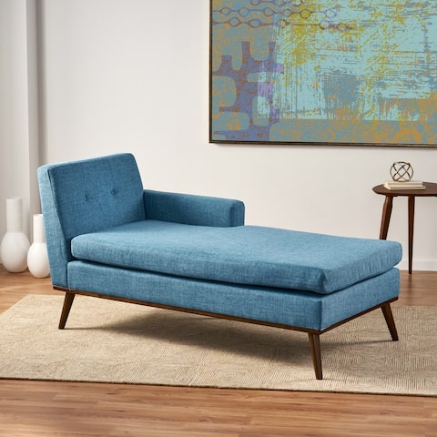 Stormi Mid-Century Modern Tufted Chaise Lounge by Christopher Knight Home