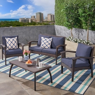 Christopher Knight Homehonolulu Outdoor Water Resistant Fabric Loveseat And Club Chair Cushions With Piping By Christopher Knight Home Navy Dailymail