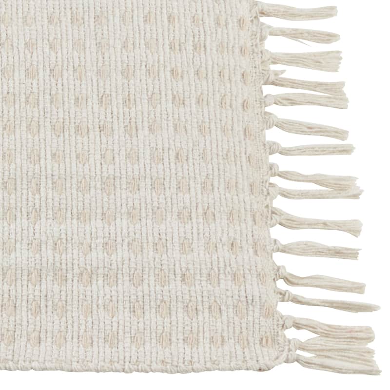 Cotton Placemats With Dashed Woven Design (Set of 4)