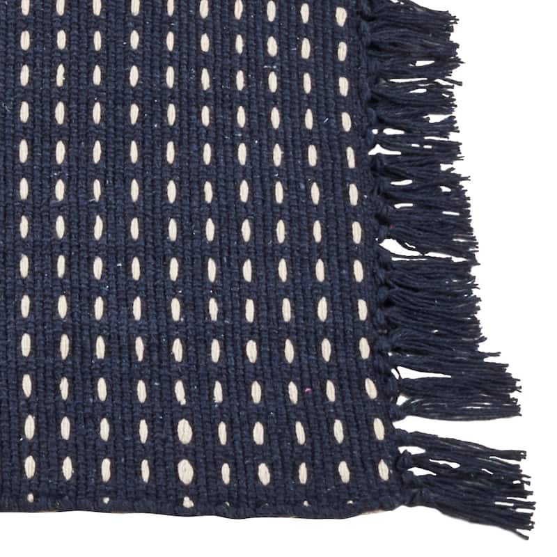 Cotton Placemats With Dashed Woven Design (Set of 4)