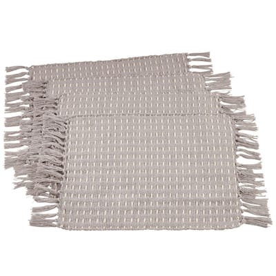 Cotton Placemats With Dashed Woven Design (Set of 4)