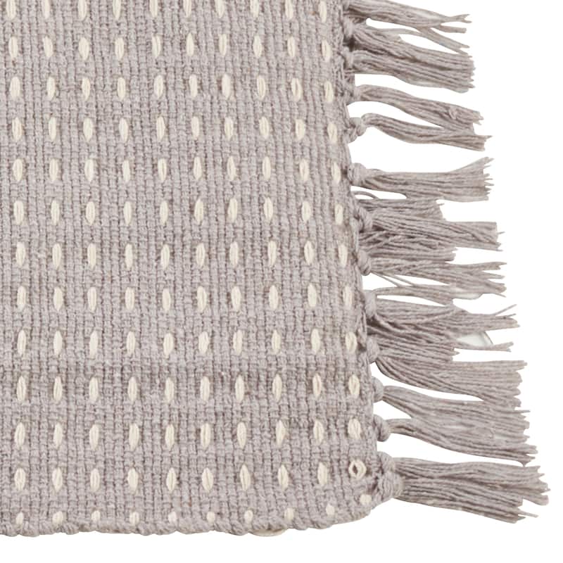 Cotton Placemats With Dashed Woven Design (Set of 4)