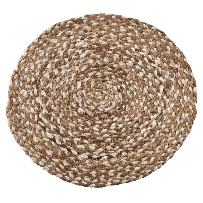 Jute Placemats With Woven Design (Set of 4)
