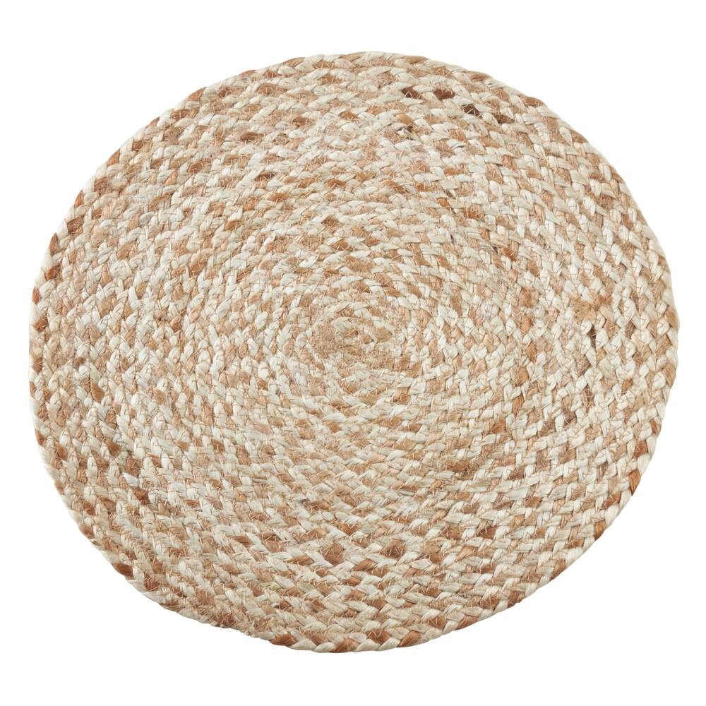 Jute Placemats With Woven Design (Set of 4)