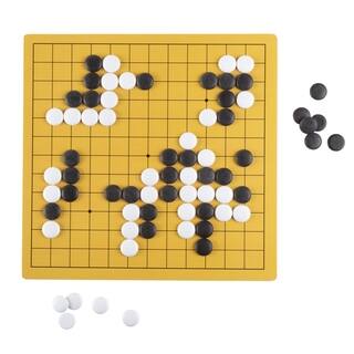 Go Board Game Set - Beginner's Two Player Strategy Game with Reversible Board and Melamine Pieces by Hey! Play!