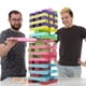 preview thumbnail 6 of 6, Nontraditional Giant Wooden Blocks Tower Stacking Game with Dice, Outdoor Yard Game by Hey! Play! (Rainbow Color)