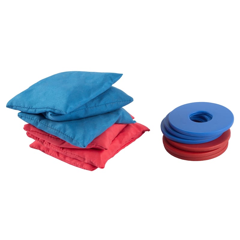 2-in-1 Washer Pitch and Beanbag Toss Set- Indoor/Outdoor Wooden Backyard/Tailgate Party Games by Hey! Play!
