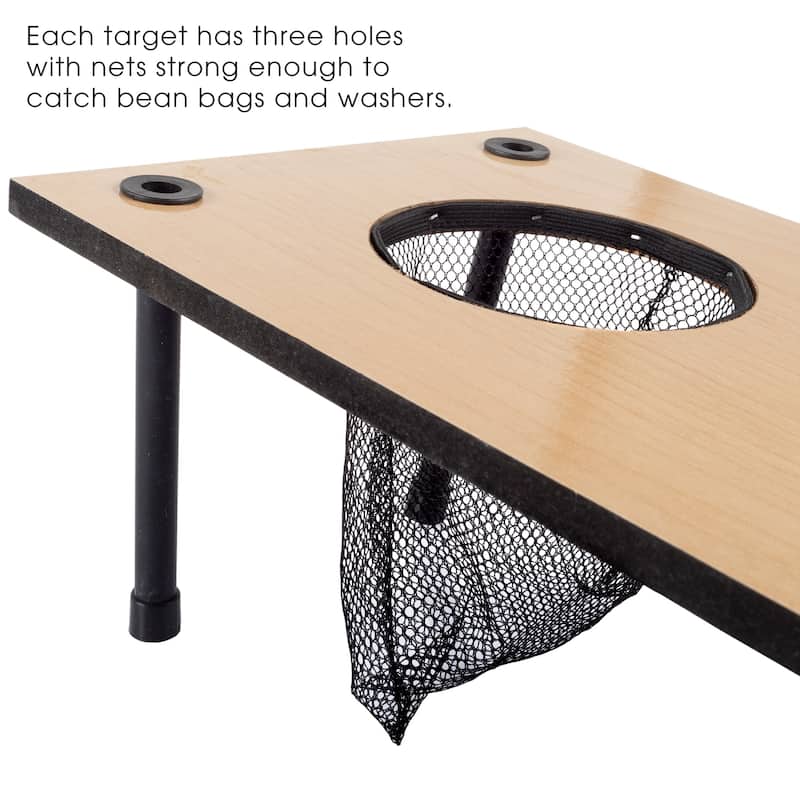 2-in-1 Washer Pitch and Beanbag Toss Set- Indoor/Outdoor Wooden Backyard/Tailgate Party Games by Hey! Play!