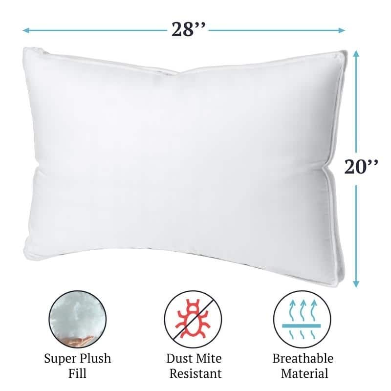 Porch & Den Jenine 300 Thread Count Cotton Hypoallergenic Gusset Bed Pillows