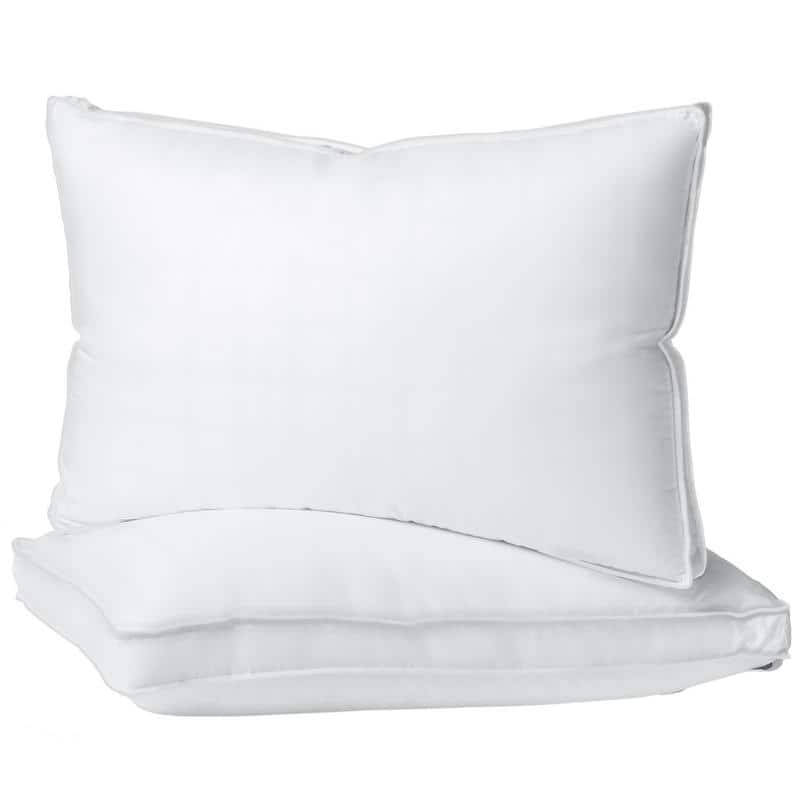 Porch & Den Jenine 300 Thread Count Cotton Hypoallergenic Gusset Bed Pillows - Queen