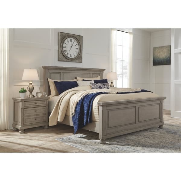 The Gray Barn Canterbury Burnished Grey Light Grey Panel Bed Bed Bath