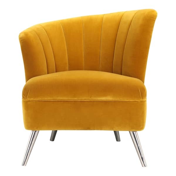 slide 1 of 6, Aurelle Home Retro-Inspired Yellow Accent Chair Left