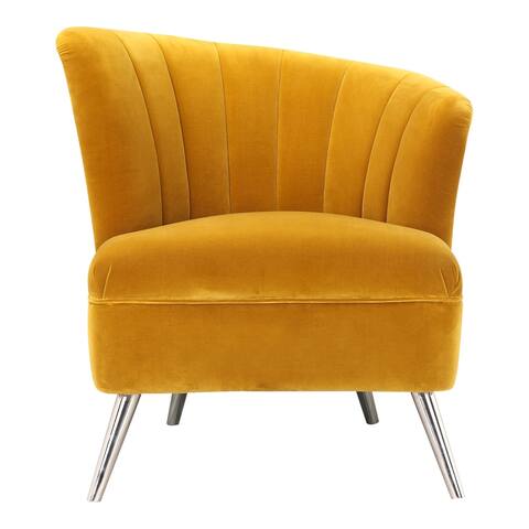Aurelle Home Retro-Inspired Yellow Accent Chair Right