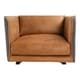 preview thumbnail 6 of 5, Aurelle Home Mid-Century Modern Cognac Leather Arm Chair