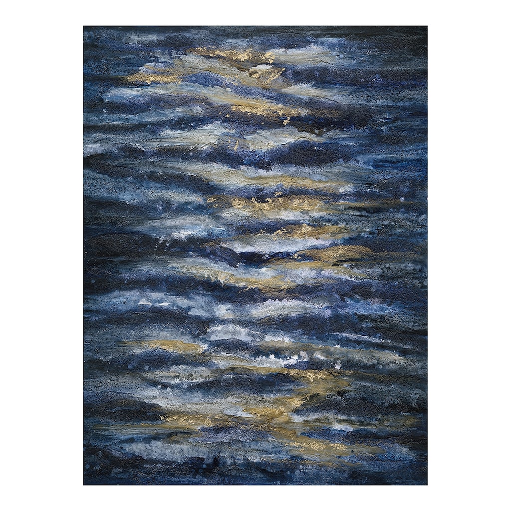 Aurelle Home Contemporary Blue Wave Wall Decor