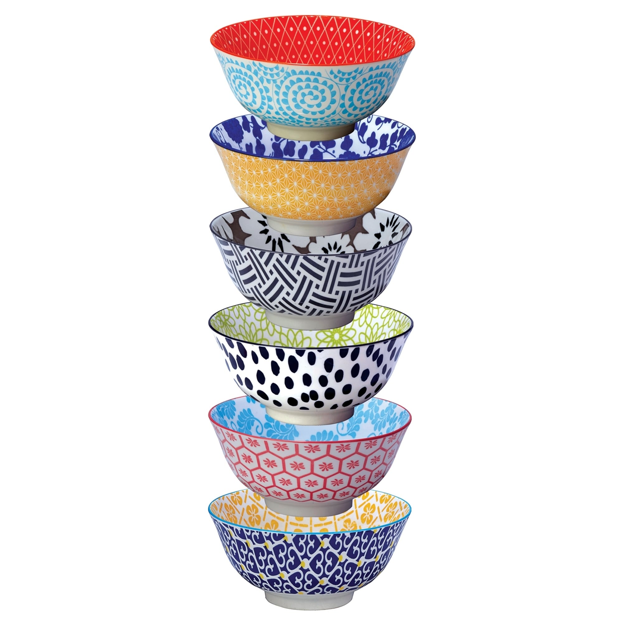 Navy Blue Melamine Mixing Bowls with Lid - Set of 6
