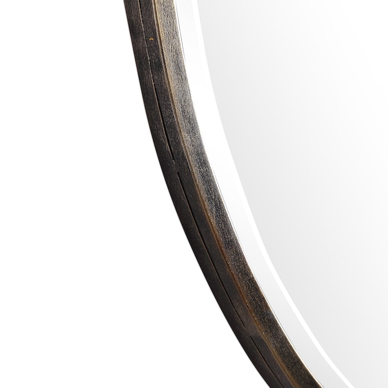 Porch & Den Antiqued Iron Oval Wall Mirror