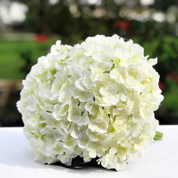 Enova Home Cream Artificial Hydrangea Flower Bouquets Set of 3