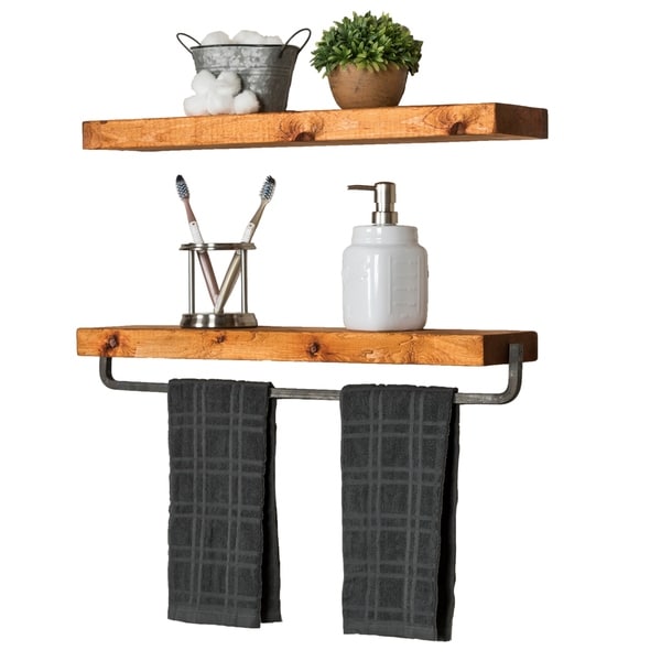 Handmade Del Hutson Designs True Floating Shelf and Towel Rack