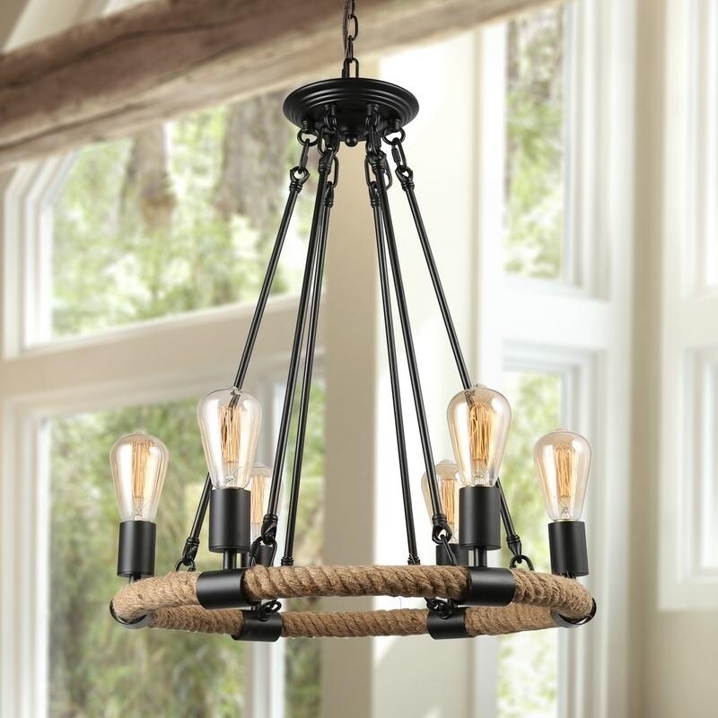 Marlin Rustic Farmhouse Chandelier 6-Light - Chandeliers For Bedrooms by Overstock.com