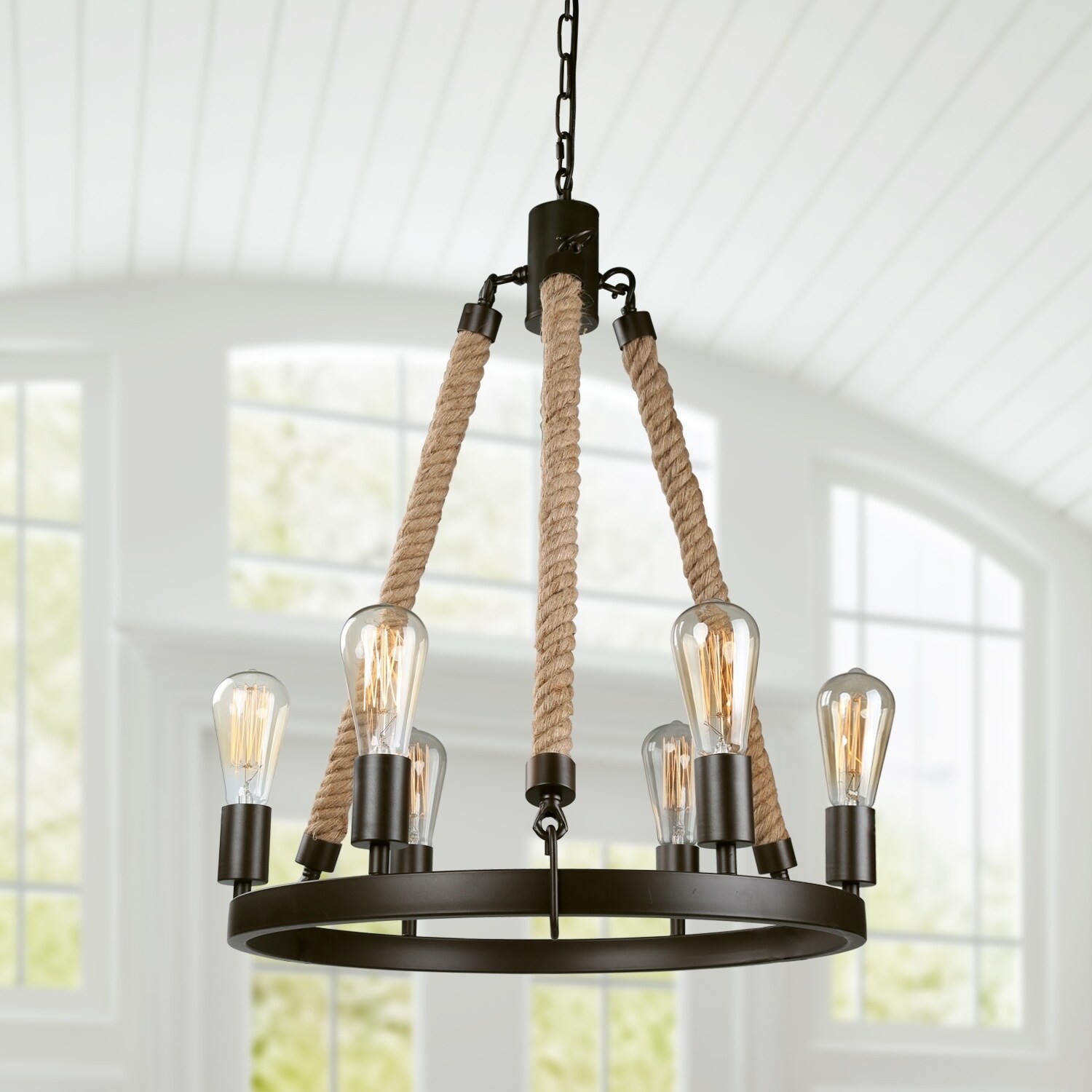 Zikk 6-Light Bronze Wheel Chandelier - Chandeliers For Bedrooms by Overstock.com