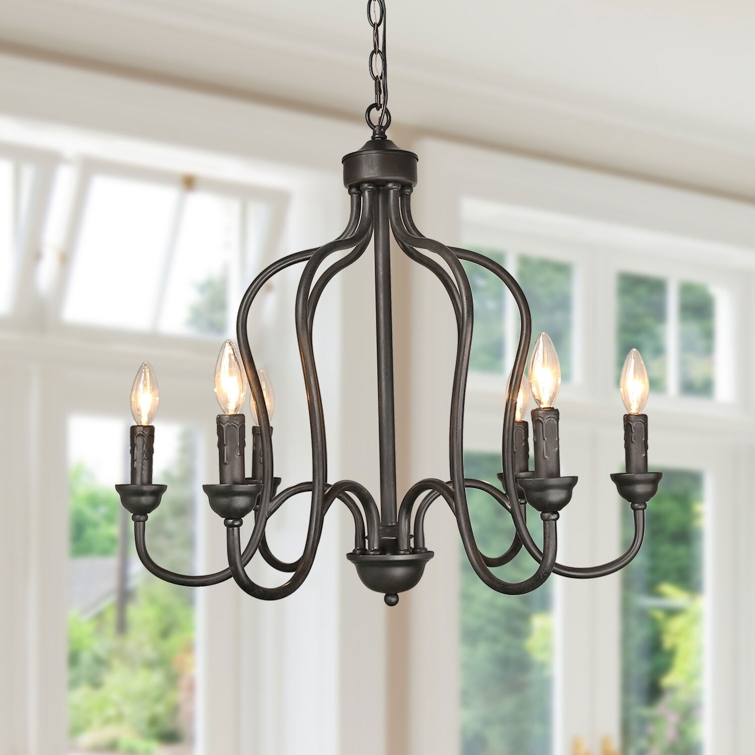 Nash 6-Light Rustic Kitchen Island Chandelier - Chandeliers For Bedrooms by Overstock.com