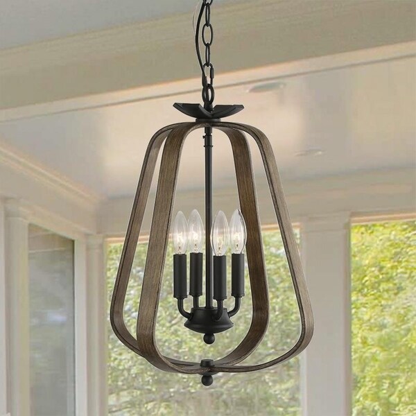Shop Labrie 4 Light Oak Rustic Chandelier On Sale Ships To