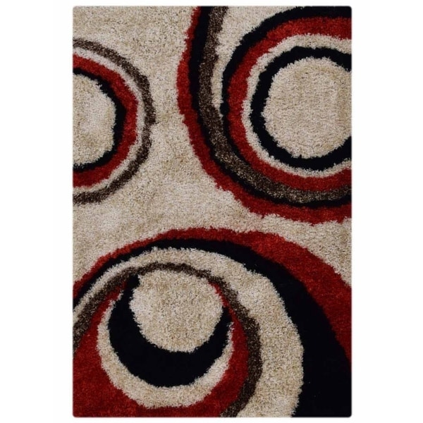 Hand Tufted Polyester Modern Shaggy Shag Graphic Indian Area Rug