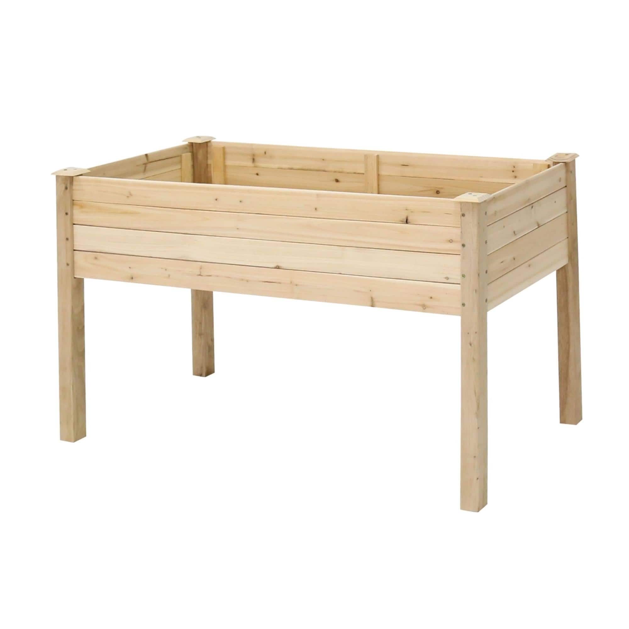 Kinbor Cedar Wood Raised Garden Bed Elevated Planter Kit Grow Vegetables Planter Box On Sale Overstock 27550092