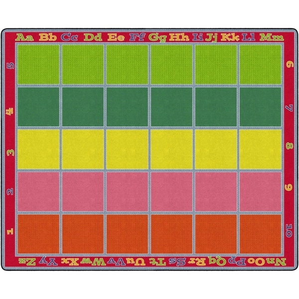 Flagship Carpet Kids Nylon Bright Sitting Grid Clroom Rug Nylon Bright Sitting Grid Clroom Rug