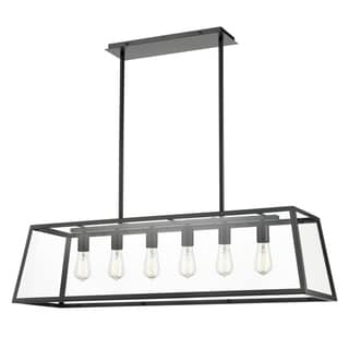 Light Society Morley 6-Light Glass Chandelier (Black) - Chandeliers For Bedrooms by Overstock.com
