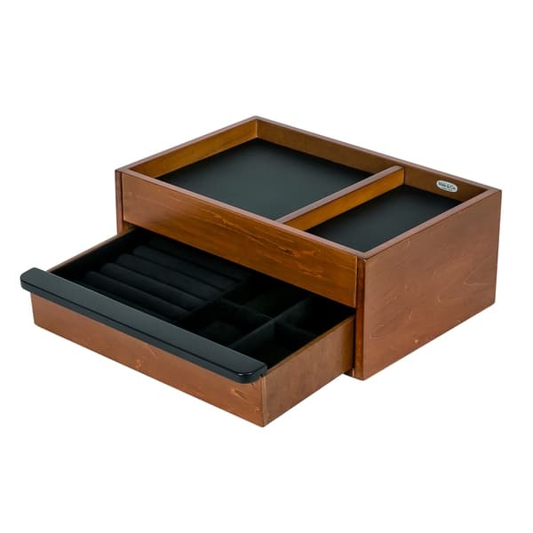 Shop Mele Co Darien Men S Wooden Dresser Top Valet In Walnut