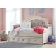 preview thumbnail 1 of 4, Signature Design by Ashley Nettle Bank White Wood Finish Day Bed with Storage Size - Twin Antique White - Twin